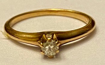 10kt Gold And Diamond Ring.