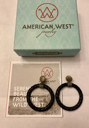 American West Sterling And Leather Earrings