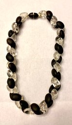 Vintage Black And White Beaded Necklace