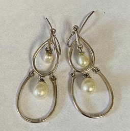 Honora Sterling And Pearl Dangle Earrings