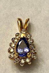 14kt Tanzanite And Diamond Pendant