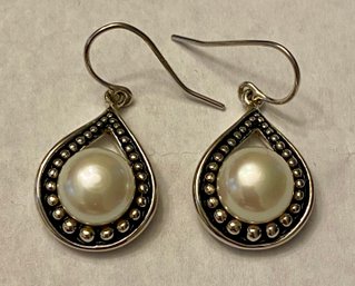 Honora Sterling And Pearly Drop Earrings