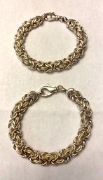 Lot Of Two Milor Italy Sterling Byzantine Link Bracelets