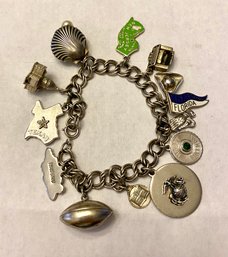 Sterling Charm Bracelet And Charms