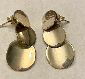 Sterling Triple Circle Dangle Earrings