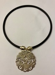 Joseph Esposito Sterling And Leather Necklace