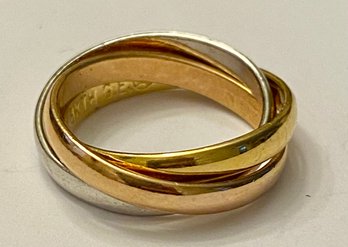 18kt Heavy Gold ELECTROPLATE Triplet Style Ring