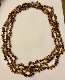 Sterling Silver And Tigers Eye Necklace