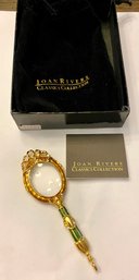 Joan Rivers Gold Toned Enamel And Rhinestone Magnifying Glass Pendant