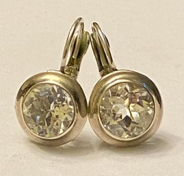 Joseph Esposito Sterling And Clear Stone Earrings