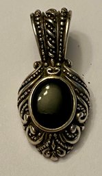 Sterling Silver And Onyx Pendant