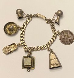 Sterling Silver Charm Bracelet Made In Mexico