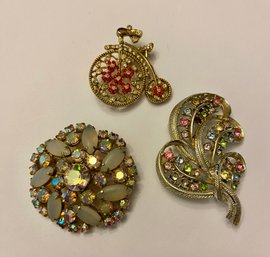 Lot Of Three Brooches