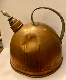 Vintage/Antique Art Deco Solid Copper Tea Pot/Tea Kettle With Whistling Bird