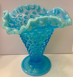 Fenton Opalescent Blue Hobnail Vase