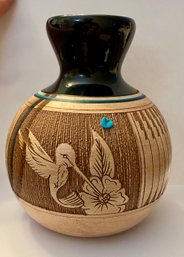 Dwayne Blackhorse Navajo Pottery Small Vase