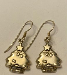 Sterling Christmas Tree Earrings
