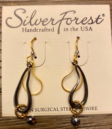 Silver Forest Dangle Earrings, Lot Of 3