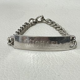 Vintage Sterling Silver ID Bracelet  Michael  JB 500