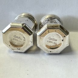 Antique Vintage Cartier Salt And Pepper Shakers Sterling Silver Set Of Four ( 4)