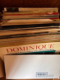 Large White Box Full Of Vintage Vinyl Records Assorted