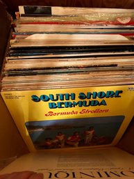 Large Box Of Assorted Vintage Vinyl Records Various Countries And Islands