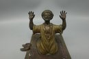 ANTIQUE SIGNED COLD PAINTED AUSTRIAN BRONZE OF A MAN PRAYING STATUE