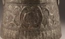 ISLAMIC 18/19 CENTURY MAGNIFICENT SILVER ON COPPER POT WITH RELIEF DESIGNS