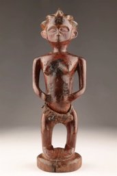 AFRICAN HAND CARVED WOOD CHOKWE FIGURE STATUE SCULPTURE