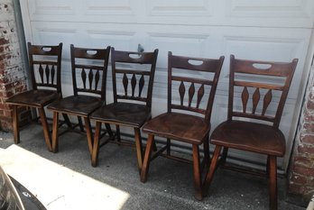 FIVE MID CENTURY SIKES HERMAN DE VRIES DINING CHAIRS