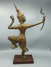 CHINESE THAI ASIAN GILT BRONZE  STATUE OF THE HINDU GOD RAMA AS AN ARCHER