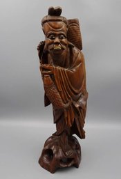 ANTIQUE CHINESE EXOTIC HAND CARVED HUANGHUALI ROSEWOOD STATUE