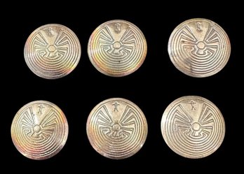 NICE VINTAGE LOT OF SILVER NATIVE AMERICAN BUTTON COVERS