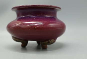 EARLY CHINESE JUN FLAMBE  FOOTED BOWL CENSER