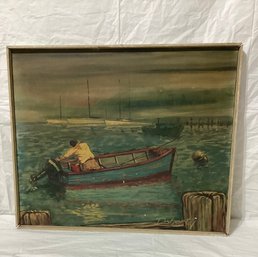 MID CENTURY SIGNED OIL ON CANVAS PAINTING DOHERTY