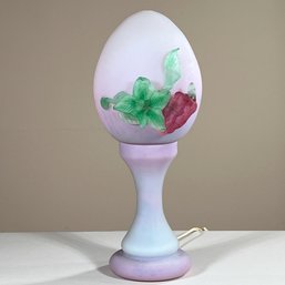 VINTAGE FRENCH ART GLASS EGG PATE DE VERRE LAMP