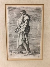 ANTIQUE ORIGINAL ETCHING 17th CENTURY OLD MASTER - SALVATOR ROSA