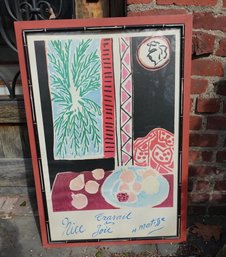 VINTAGE LARGE MID CENTURY MATISSE POSTER FRAMED