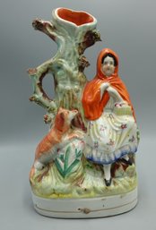 ANTIQUE EARLY RARE STAFFORDSHIRE SPILL VASE STATUE