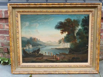 19c OIL ON BOARD ORIENTALIST PAINTING