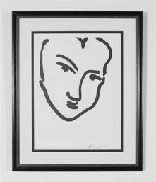 VINTAGE HENRI MATISSE PORTRAIT SIGNED LITHOGRAPH