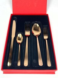 FOUR BEAUTIFUL  5 PC.HERDMAR OF PORTUGAL COPPER PLACE SETTING  FORK,SPOON,KNIFE TABLEWARE