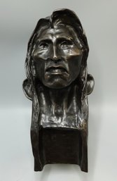 VINTAGE FREDERIC REMINGTON THE SAVAGE INDIAN BUST STATUe SCULPTURE