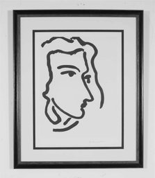 VINTAGE HENRI MATISSE PORTRAIT SIGNED LITHOGRAPH