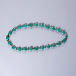 VINTAGE MID CENTURY GREEN TURQUOISE STONE NECKLACE