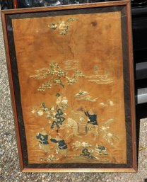 EARLY CHINESE SILK EMBROIDERED TAPESTRY TEXTILE C1700s