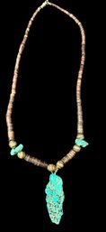 VINTAGE NATIVE AMERICAN INDIAN TURQUOISE NECKLACE