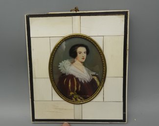 ANTIQUE  OIL PAINTING ON IVORY OF ANNE SHEFFIELD