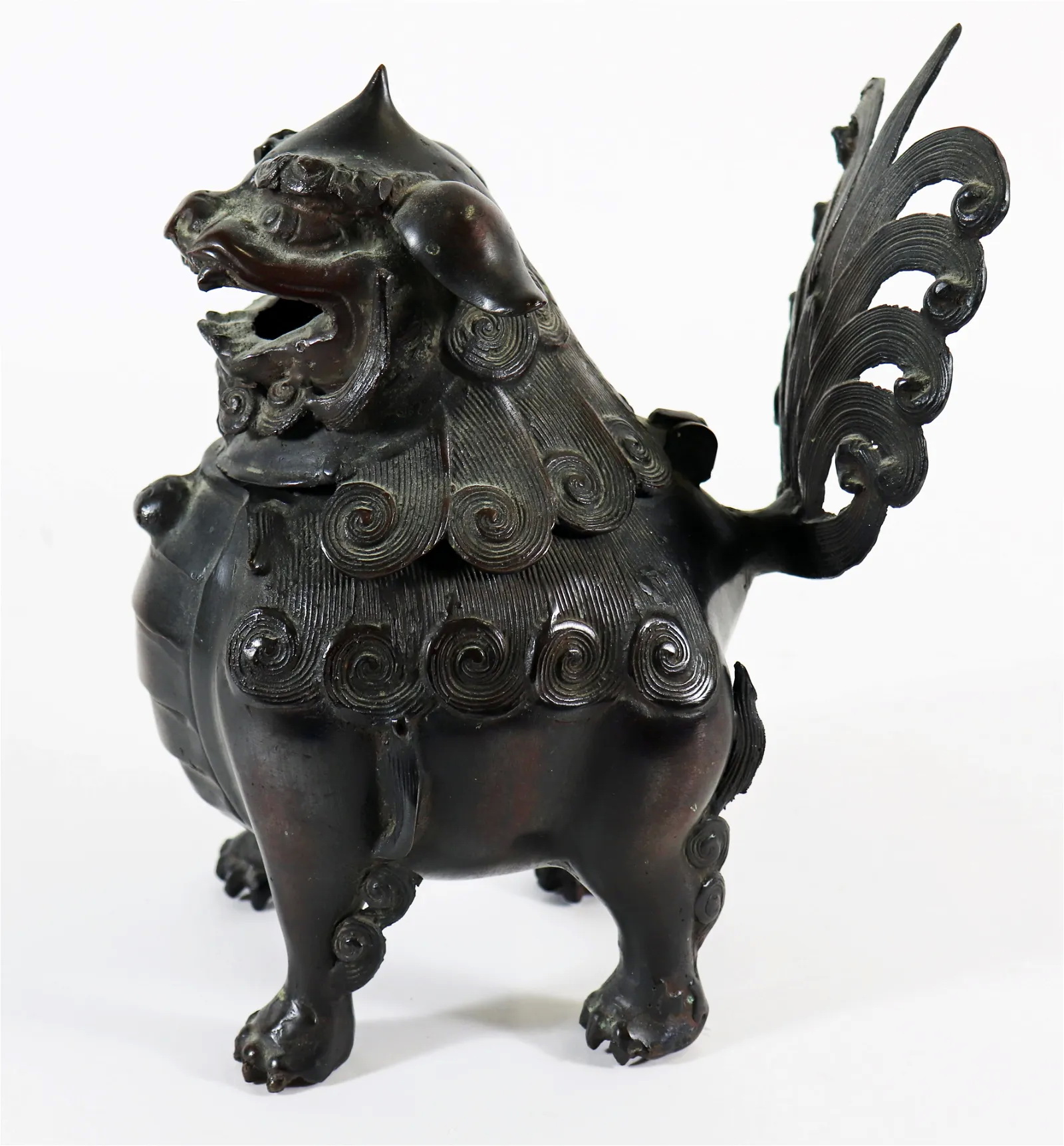 ANTIQUE/VINTAGE CHINESE INCENSE BURNER CENSER BRONZE FOO DOG #2127 ...