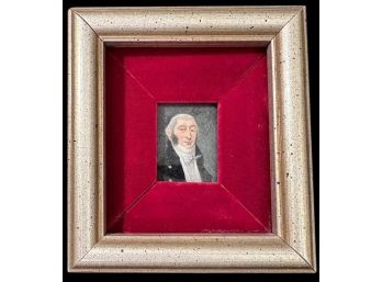 ANTIQUE PAINTING ON GLASS OF A 17c GENTLEMAN